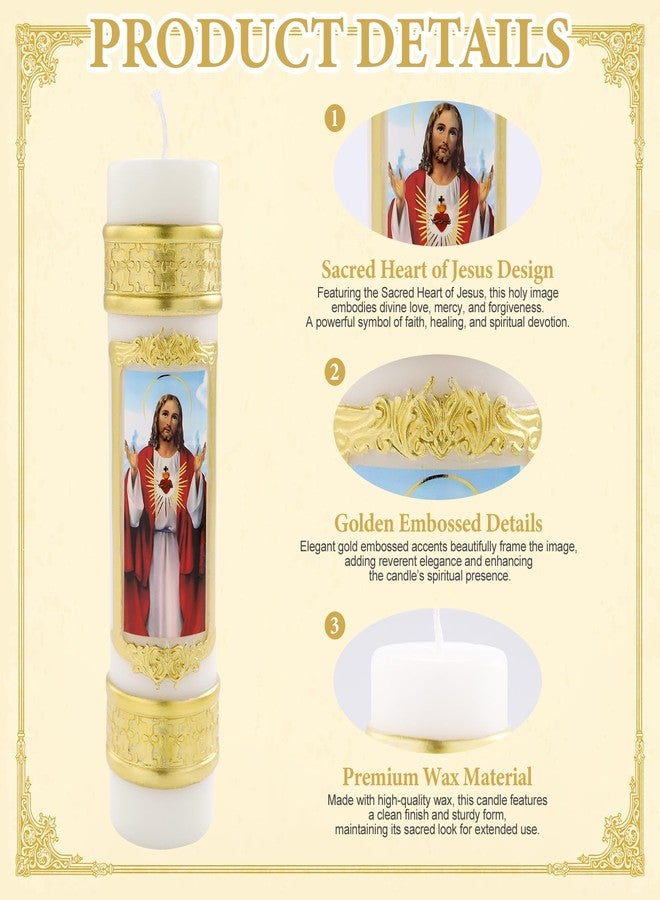 TALPGOD Sacred Heart of Jesus Christ Candles,Christian Religious Prayer Candles for Church,Room and Catholic Home Decor Gift,Sagrado Corazón De Jesus Cirios Religiosos Catolicos - Image 3